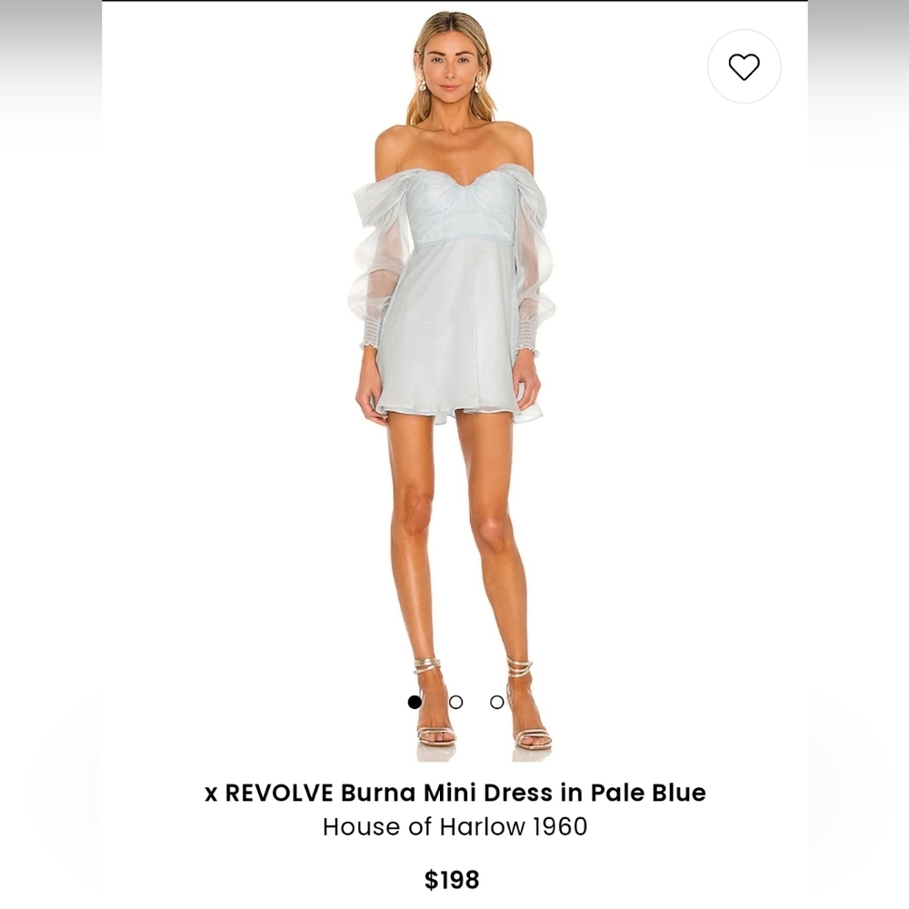 Light blue off shoulder dress . House of Harlow. Size large